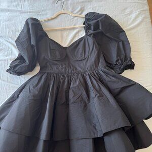 Black Selkie Puff Dress